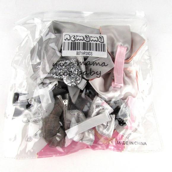 Big Baby Girls Kids 10 Piece Hair Bows Clips NWOT - Picture 5 of 6